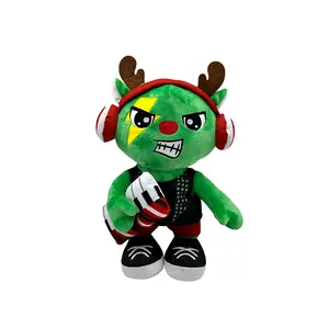 Boneka hewan Natal, 8 "hewan kreatif empuk Rocky Natal boneka binatang mainan untuk anak-anak