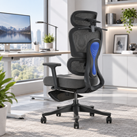 Chaise de bureau ergonomique moderne avec support lombaire réglable et accoudoirs ajustables - Vente en gros, noire