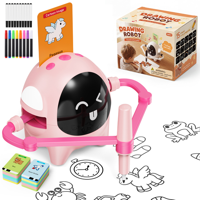DW07-C Preschool Kids Drawing Robot for Classroom Educational Robotic Artist Teaching Assistant 200 Cards Music STEM Art Toy