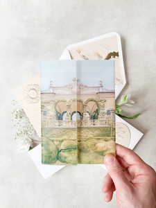 Suite d'illustrations personnalisées pour lieu de réception, invitations de mariage en acrylique de luxe avec dorure à chaud et impression aquarelle, avec enveloppe - Product Image 6