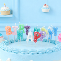 Bougies d'anniversaire en cire de paraffine 2025 – Décoration de fête, bougies lettres Joyeux Anniversaire pour Noël et les fêtes de remise des diplômes