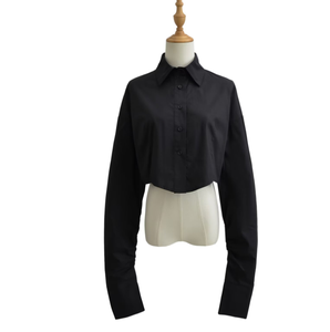 Женская однотонная блузка с отложным воротником - Product Image 3