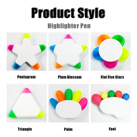Spidol Highlighter Segitiga Fluoresen Normal dengan LOGO Custom, Alat Tulis Kantor untuk Promosi & Hadiah, Tulisan Dua Sisi, Bentuk Pipih