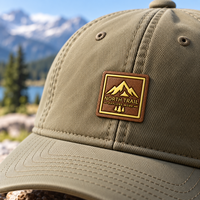 Écussons personnalisés en TPU 3D effet cuir texturé, badges dorés métalliques, patchs logo gaufrés thermocollants pour casquettes, chapeaux et accessoires de sacs