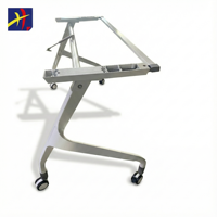 Table de formation moderne pliable en acier gris foncé, réglable en hauteur, pour écoles, hôpitaux, salles de classe commerciales, avec pieds pliants