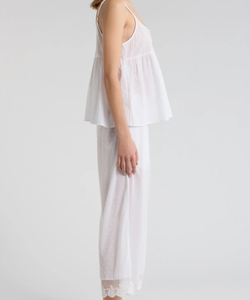 Ensemble de pyjamas deux pièces blancs pour filles, vêtements d'intérieur, vêtements de nuit pour femmes, pyjama à pois suisses tendance et mignon, vente chaude - Product Image 2