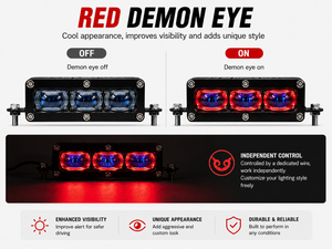 <b>LED</b> Grille <b>Lights</b> 2 3 4 Pods High Beam White Low Beam Amber <b>Red</b> Demon Eye Off Road Auxiliary <b>Lights</b> - Product Image 4