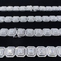 Bijoux Hip-hop tendance, chaîne en moissanite ronde VVS sur mesure, bracelet en argent 925, collier avec diamants