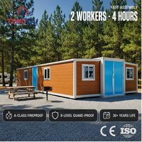 Maison préfabriquée de luxe 20/40 pieds, conteneur portable extensible, villa mobile pliable 2, 3, 4 ou 5 chambres
