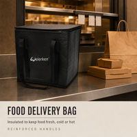 Sac de livraison alimentaire isotherme à six couches avec doublure en aluminium, rembourrage en mousse PE, grande capacité, fermeture éclair et poignée, sac de transport pour plats à emporter