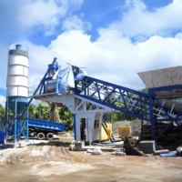 Centrale à béton mobile humide de 50 m³/h YHZS50, centrale à béton de type convoyeur sur roues, OEM ODM, facile à déplacer