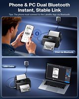 Imprimante thermique PM64D pour étiquettes d'expédition, imprimante portable 4x6 avec écran tactile, imprimante sans fil pour les petites entreprises