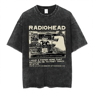 Rock Band <b>Radiohead</b> Bends Vintage Letter Pattern 100% Cotton Washed Short Sleeve Regular Fit Breathable Unisex T-<b>shirt</b> - Product Image 2