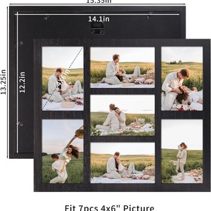 Photo <b>Frame</b> Multiple Holes 5 6 7 8 Inch Wall Mount Rectangular Horizontal Handmade Family Picture Display - Product Image 4