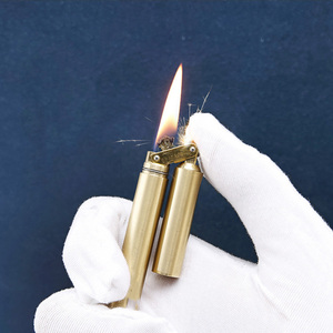 Nouveau briquet à kérosène Vintage Vieux <span class=keywords><strong>cuivre</strong></span> pur créatif poêle fine Dragon bâton Nunchucks Mini personnalité briquet de poche pour hommes - Product Image 2