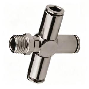 Raccord pneumatique rapide à filetage mâle de type croisé, série <span class=keywords><strong>PZR</strong></span>, en laiton massif, nickelé - Product Image 5