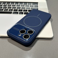 Coque de téléphone standard pour iPhone 17 Air 16 Pro 14 13 11, étui magnétique en silicone liquide à grande fenêtre, vente en gros et transfrontalière