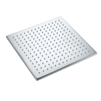 Pomme de douche à effet pluie LED carrée en nickel brossé de 16 pouces Pomme de douche en acier inoxydable 304