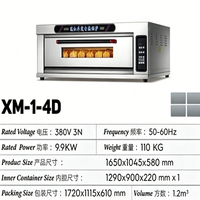 Horno de Gas de 1 Plataforma y 3 Bandejas con Control Automático de Temperatura e Iluminación Interior, Ahorrador de Energía, para Cafetería, Panadería y Tienda de Snacks
