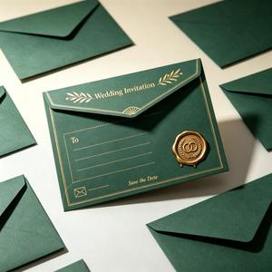 Enveloppes de portefeuille personnalisées avec estampage à chaud doré pour invitations de mariage, lettres commerciales, emballages cadeaux, fournitures de bureau - Product Image 1