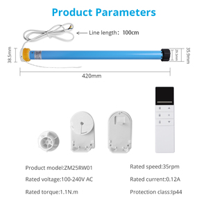 Zemismart Tuya WIFI Smart 30mm 36-3mm Rolladenmotor mit RF-Fernbedienung 110-240V Vertikaler Motorisierter Jalousienmotor - Product Image 3