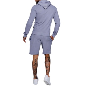 ชุดวอร์มกีฬาสำหรับผู้ชาย,ชุดวอร์มขาสั้นแบบสองชิ้นพิมพ์โลโก้ตามสั่ง - Product Image 2