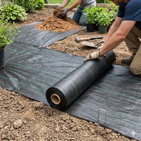 Toile géotextile noire en PP tissé, barrière anti-mauvaises herbes, tapis de contrôle des adventices, tissu paysager anti-vieillissement pour l'agriculture