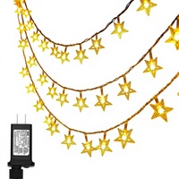Guirlande lumineuse à 100 LED en forme d'étoiles de cristal, 33 pieds, étanche, pour jardin, intérieur/extérieur, mariage, fête, arbre de Noël, Nouvel An