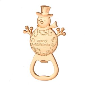Cadeau en or pour Noël, ouvre-bouteille en alliage de zinc avec motif bonhomme de neige et arbre, pour utilisation en voiture, boîte cadeau - Product Image 6