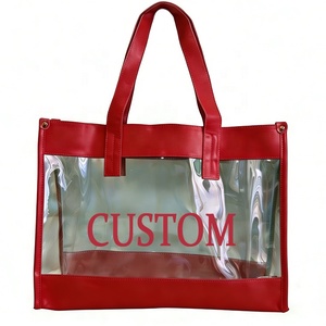 Bolsa de PVC Personalizada con Logotipo, Bolso de Mano de la Hermandad Zeta Phi Beta, Bolsa de Compras Transparente con Cremallera Grande, Bolsos Delta Sigma Theta - Product Image 1