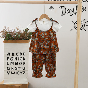 Ropa Acolchada de Algodón para Niñas al por Mayor, Camisetas con Estampado de Calaveras y Pantalones de Viscosa para Niños, Traje de Carreras Infantil de Proveedor Chino - Product Image 5