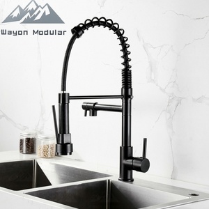 Grifo <span class=keywords><strong>de</strong></span> Cocina Modular Wayon con Acabado Negro Mate y <span class=keywords><strong>Manguera</strong></span> Retráctil <span class=keywords><strong>de</strong></span> Resorte para Hogar Moderno y Hotel - Product Image 3