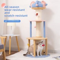 KunMeow Arbre à chat tout-en-un avec nid, toutes saisons, résistant à l'usure et aux griffures, en sisal, pour plusieurs chats, avec zone de saut