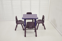 Ensemble table et chaises d'étude en plastique de bonne qualité pour la maternelle, coloré, six places, mobilier scolaire