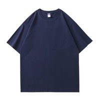 T-shirt Homme Oversize en Coton Peigné Pur à Manches Courtes, Couleur Unie, Épaules Tombantes, Effet Délavé