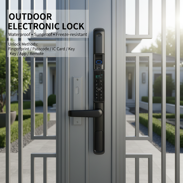 Outdoor Security Gate Intelligent Lock Courtyard Waterproof Antifreeze Electronic Fingerprint Door Lock