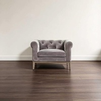 Fauteuil individuel en velours tufté sur mesure, vente en gros d'usine, canapé d'appoint de luxe pour mobilier de salon de villa