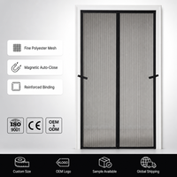 Moustiquaire magnétique pour porte coulissante en polyester à mailles fines invisible, vente en gros et sur mesure