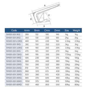 Ensemble d'ancres Bruce en acier inoxydable 316, résistant à la rouille, ancre Delta marine pour bateaux de pêche, hors-bords, yachts - Product Image 1