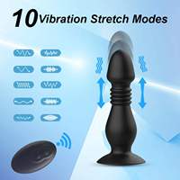 Masseur de prostate télescopique à télécommande, contrôle sans fil, plug anal, stimulateur du point G, produits sexuels pour adultes