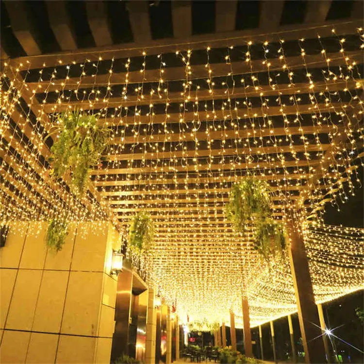 Cortina com 300 luzes led, 3x3 conectores da corda de luz de árvore de luz exterior iluminação feriado casamento gazebo decoração