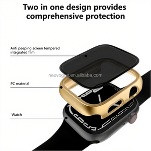 Nouvelle coque NEXVOGUE pour la protection de la vie privée pour montre S9/S10 tailles 45 mm/41 mm, film trempé, design de luxe tendance, <span class=keywords><strong>7</strong></span> couleurs - Product Image 3