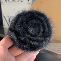 Aksesoris bunga bulu Mink buatan tangan 7cm menyesuaikan bros bulu Mink ukuran besar Pin bros untuk pakaian sepatu