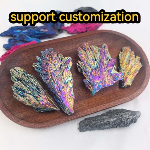Pierres brutes naturelles personnalisables : Quartz Paon, Cristal Aura <span class=keywords><strong>Arc</strong></span>-<span class=keywords><strong>en</strong></span>-<span class=keywords><strong>ciel</strong></span>, <span class=keywords><strong>Tourmaline</strong></span> Plume pour la guérison et les cadeaux - Product Image 3