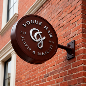 שלט תאורת לד דו צדדי עגול בהתאמה אישית, שלט חיצוני עגול מואר, שלט חזית לחנות עסקית - Product Image 4