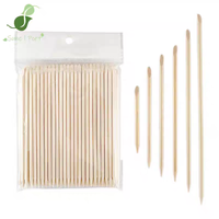 Bâton en bois jetable orange à double tête 7.5cm 17.8cm Poussoir de peau morte Dissolvant de cuticules d'ongles Bâtonnets de manucure Poussoir de cuticules