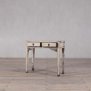 <span class=keywords><strong>Bureau</strong></span> traditionnel chinois en <span class=keywords><strong>laque</strong></span> blanche à 2 tiroirs, table <span class=keywords><strong>console</strong></span> multifonctionnelle avec plateau sculpté à la main - Product Image 4