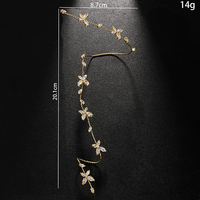 Bijoux de mode pour femme, bracelet de main papillon plaqué or et argent, avec zircone cubique taille marquise et motif floral en vigne connecté au doigt