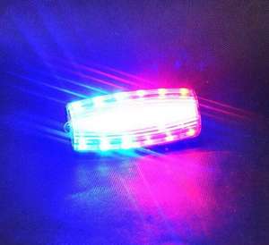 ポータブル充電式LED交通安全警告灯、赤と青のショルダーライト、LEDショルダーライト点滅ライト - Product Image 5