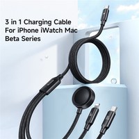 MCDODO CA-4940 Beta Series 1.2m USB-C vers Type-C iP Chargeur sans fil 3 en 1 Câble de charge pour Apple Watch iPhone 15 Series
